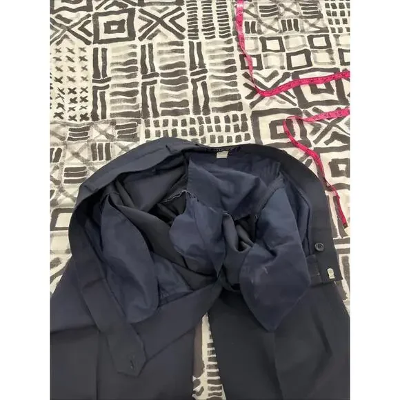 VTG GIANNI VERSACE COUTURE MENS DRESS PANTS NAVY BLUE 34x31 ITALY WOOL VGC!